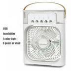 3-in-1 Mini Luftkühler Ventilator Tragbare Haushalts Klimaanlage Luftbefeuchter LED Nachtlicht für Zuhause Büro Schreibtisch Verwendung 25.5x18.5x8cm