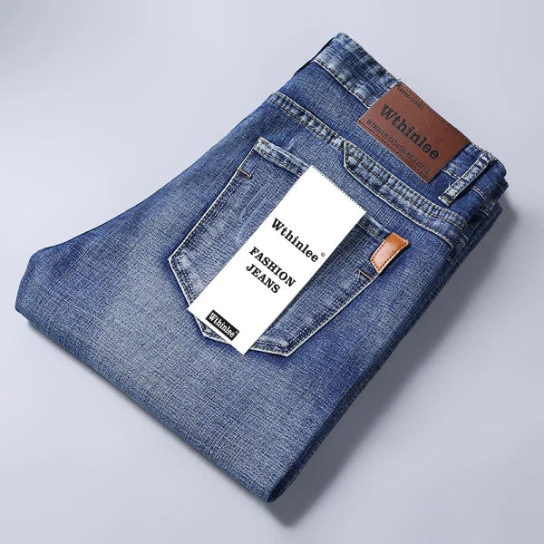 Wthinlee 8 Models Spring Autumn Business Jeans Men Casual Straight Stretch Fashion Classic Work Denim Trousers Brand Clothing