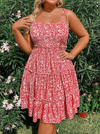 Damen Übergrößen Mini Blumenkleider Halb Bodycon Kurzarm Sommer Trägerkleid Bequem Lässig Beste Wahl für den Sommer