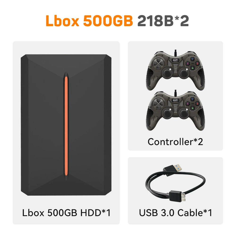 Launchbox 500GB Gaming-Festplatte, tragbare Gaming HDD mit über 3700 PC-/3D-Spielen für PS4/PS3/PS2/Wii/WiiU/Switch Spielekonsolen für PC