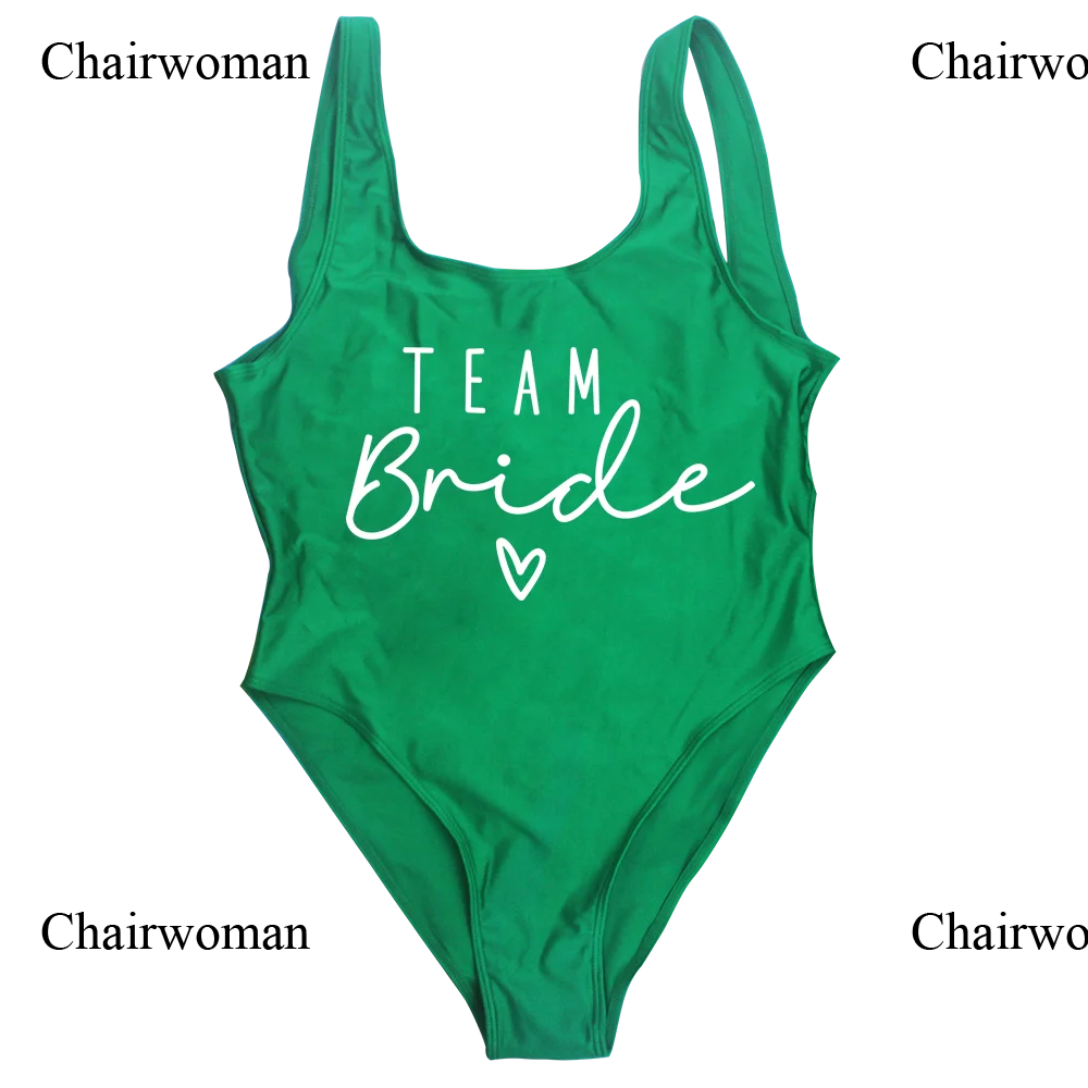 Junggesellinnenabschied Badeanzüge Einteiler Team Braut Bademode Braut zu sein Frau Rosa Bademode Bachelorette Strandmode Badeanzüge