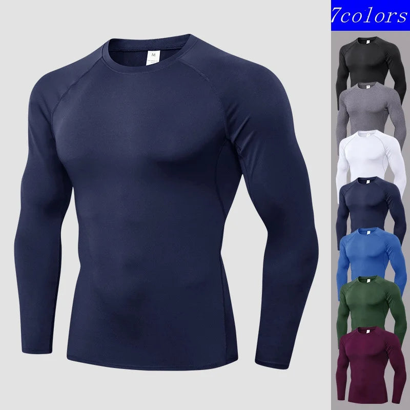 Herren Kompressionsshirts Langarm Workout Gym T-Shirt Laufshirt Cool Dry Sport Unterhemd Sportlicher Baselayer Hauptbild