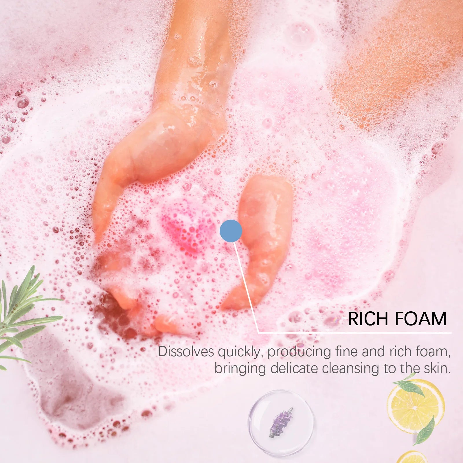 Badebombe Lang anhaltender Duft Aromatherapie Blumiger Duft Peeling Feuchtigkeit Körperwaschmittel Reinigende Spa-Salzball Brausekugeln Dusche