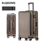 KLQDZMS Deutscher Koffer aus Aluminium-Magnesium-Legierung, 20 Zoll, Handgepäck, 28 Zoll, großes Fassungsvermögen, Reisekoffer aus Leder für Geschäftsreisen
