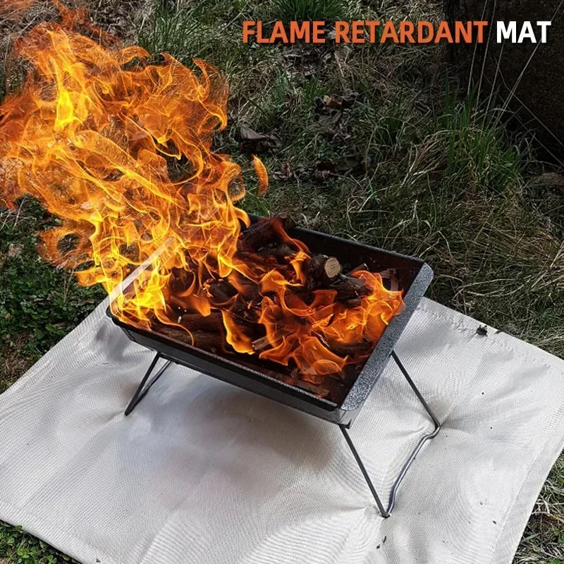 Neue Outdoor-Camping feuerfeste Matte Picknick Barbecue Isolationsmatte flammhemmend Hochtemperatur-Feuerdecke Fiberglasmatte