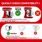 Spritzschutz, Abnehmbarer Klappdeckel für KitchenAid 4.5-5QT Küchenmaschine mit Kippkopf, Zubehör für Rührschüsseln