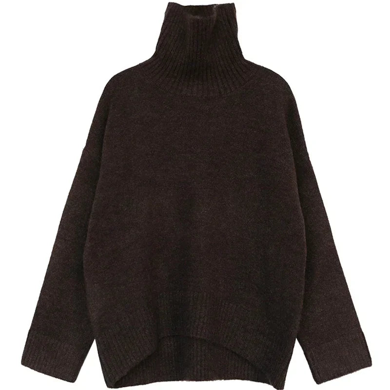 CHIC VEN Koreanischer Damen Pullover Lockerer Rollkragenpullover Warme Einfarbige Pullover Strickwaren Basic Female Tops Herbst Winter 2022
