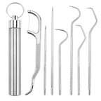 Edelstahl-Zahnstocher-Set, wiederverwendbar, Zahnreinigungs- und Zahnsteinentfernungs-Tool, tragbarer Zahnreiniger für die Mundhygiene