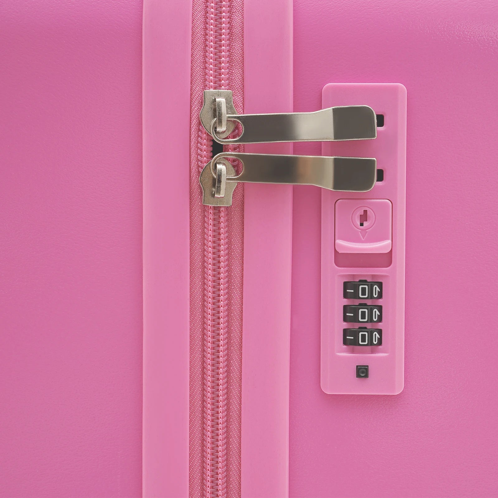 18 Zoll Aufsitzkoffer, niedlicher Koffer mit interner Netztasche, Aufbewahrungsbox mit Lenkrollen für Kurztrips, Pink