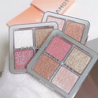 4 Farben Diamant Highlighter Puder Palette Glitzer Gesichtskontur Aufhellen Make-up Schimmer Ultrakonzentrierte Leuchtkraft Kosmetik