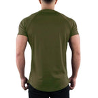 Herren Sommer Fitness Einfarbiges Gym T-Shirt Bekleidung Rundhals Kurzarm T-Shirt Baumwolle Slim Fit T-Shirt Bodybuilding Workout T-Shirts Oberteile