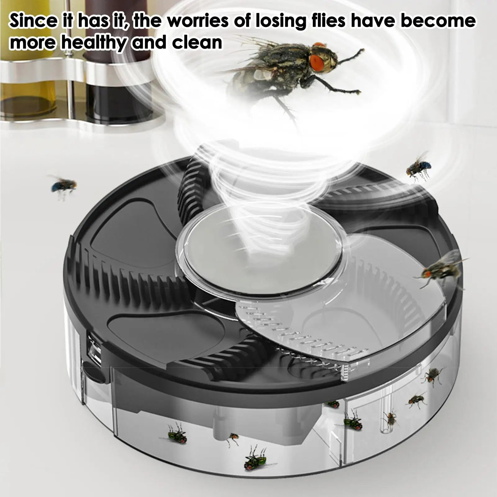 Electric Fly Trap USB plug-in Automatic Flycatcher Indoor Outdoor Safety Insect Catching Tool Quiet Home Kitchen Garden Flytrap