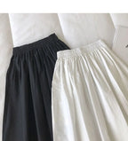 Damen Schwarzer Rock Midi High Waist Korean Style Plissiert A-Linie Vintage Kleidung 2026 Neue Sommer Casual Mode Damen Arbeitskleidung
