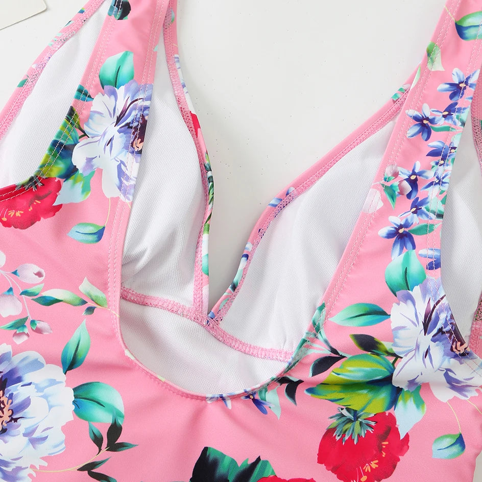 Sexy Bademode Damen Tiefer V-Ausschnitt Einteiliger Badeanzug 2026 Neuer Damen Badeanzug Damen Bodysuit Schwimmen für Strandbekleidung Monokini