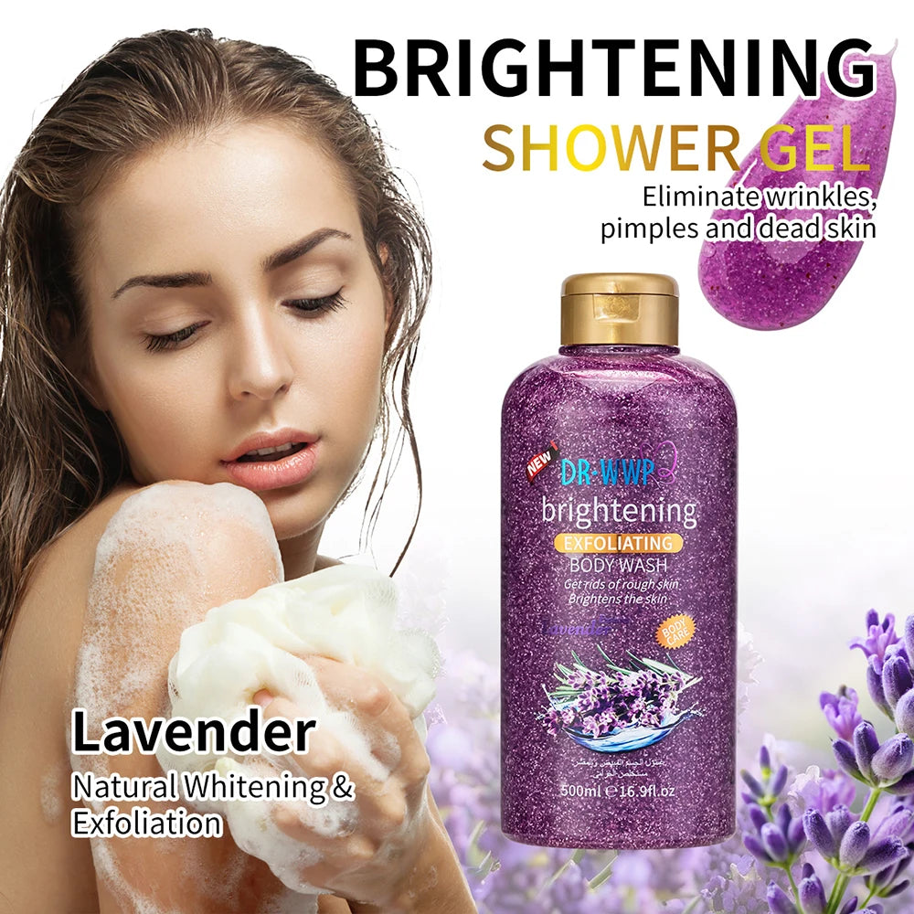 500ml Rose Kojisäure Lavendel Duschgel Tiefenreinigung Aufhellung Peeling Körperwaschmittel Peeling Körperpflege Duftende Hautpflege