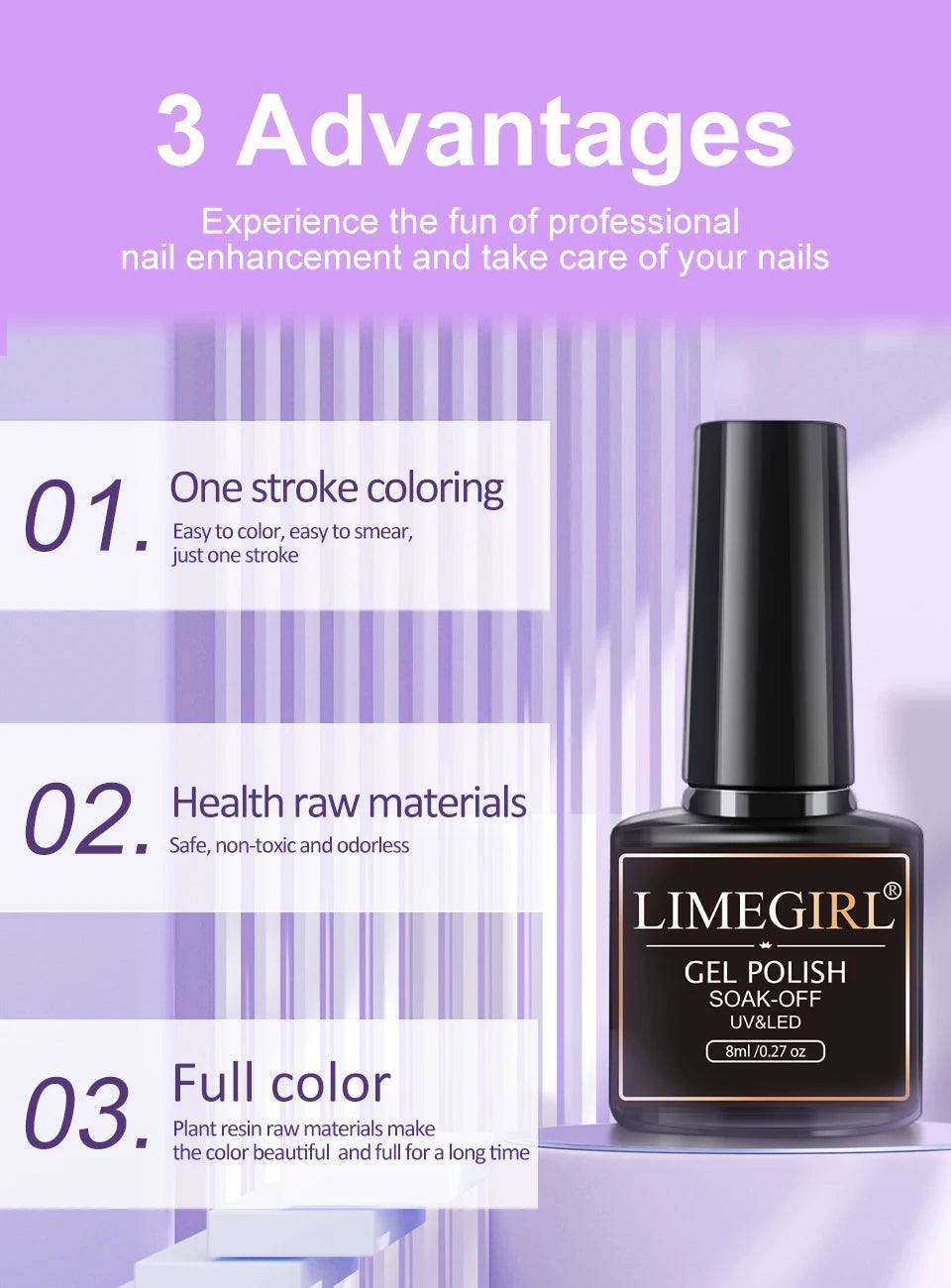 Limegirl Nagelset Nagelgel-Werkzeugset 54W Nagellampe 18/12/7 Farben UV-Gel-Nagellack-Set Enthält Nagelfräser Nagelset