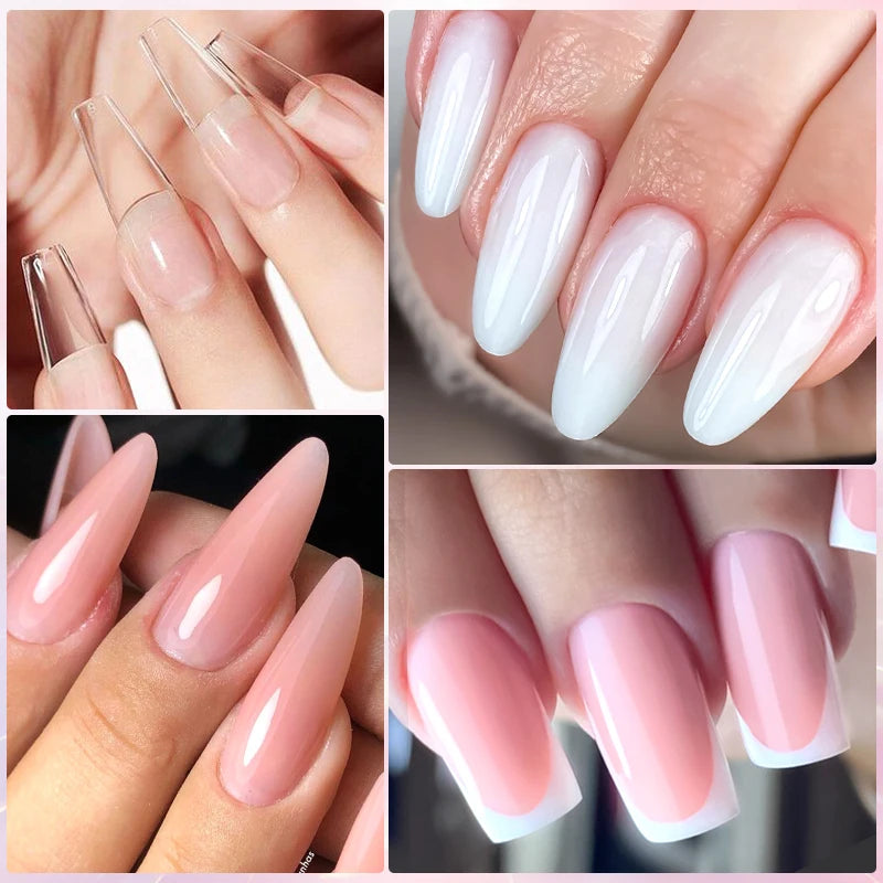 24-teiliges Set 20ml Poly Nail Extension Gel Kit Mini-UV-Lampe Versiegelung mit Basislack Überlack Professionelles Poly-UV-Nagelgel-Kit Starter-Kit