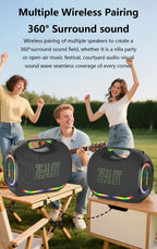 ZEALOT ZE21 250W kabelloser Lautsprecher, tragbar für Outdoor, 48000mAh lange Akkulaufzeit, mit RGB-Farblichtern, bis zu 18 Stunden Wiedergabezeit.
