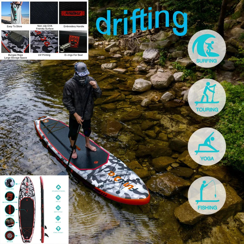 Funwater SUPFW10A ultraleichtes aufblasbares Paddle Board 330*84*15 Paddle Board Größe, PVC-Material, Erwachsenen-Wassersport, Yoga, Angeln, Reisen, Meeressurfen rutschfestes Paddle Board