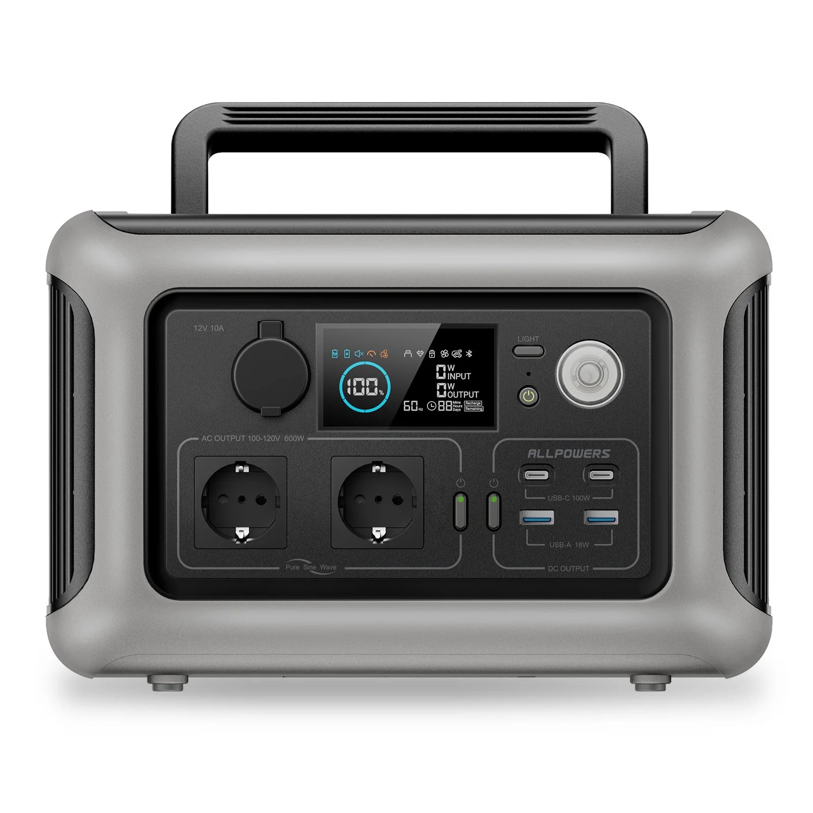 ALLPOWERS Tragbare Powerstation R600, 299Wh LiFeP04 Akku mit 2x 600W (1200W Spitze) AC-Steckdosen für Outdoor-Camping Wohnmobil Zuhause
