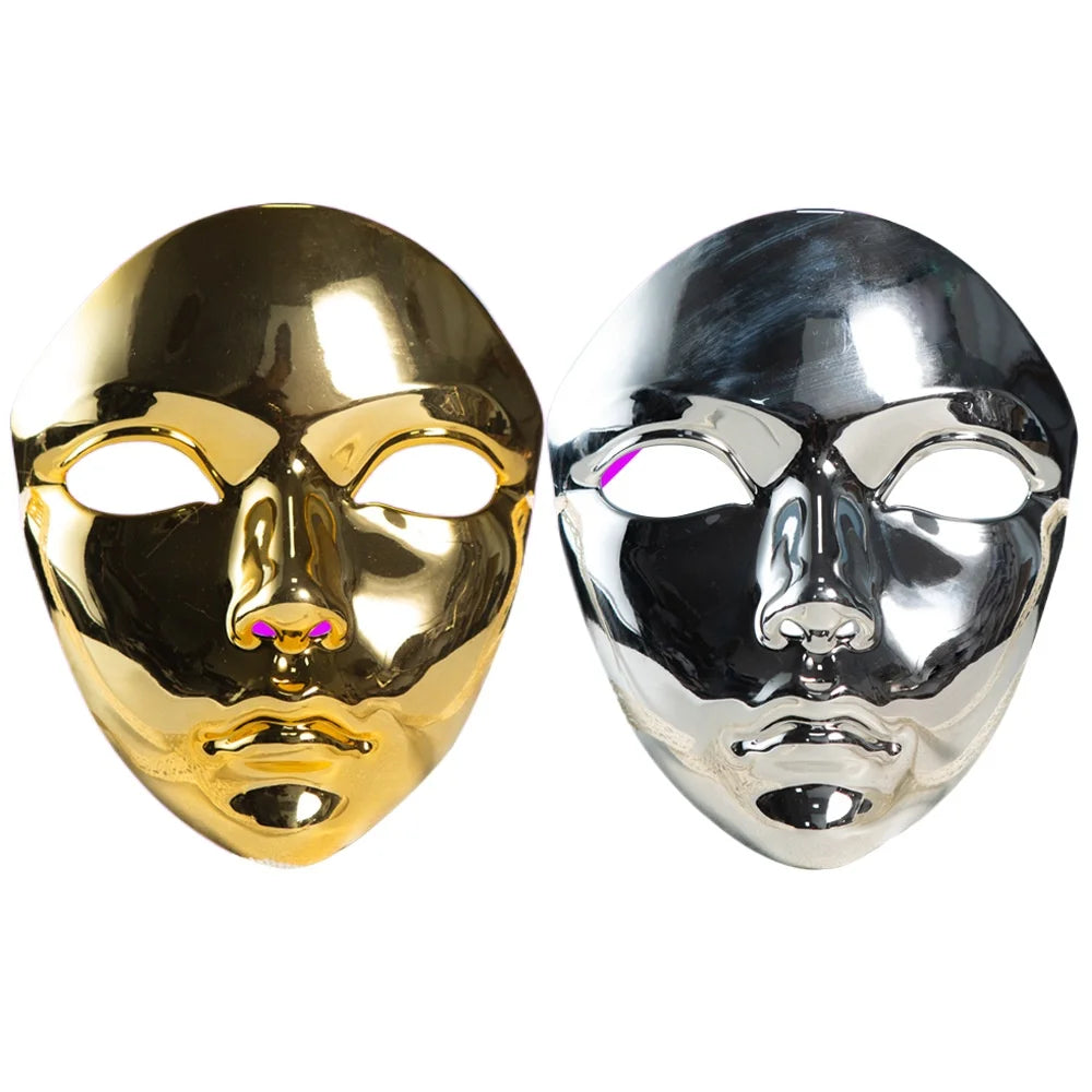 Maskerade Maske Metallic Farbe Halloween Maske Vollgesicht Für Frauen Männer Cosplay Maskerade Kostüm Zubehör