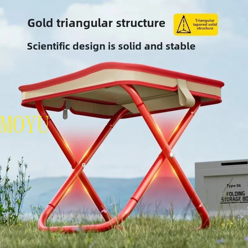 Portable Folding Fishing Chairs Lightweight Iron Alloy Frame Foldable Outdoor Camping Picnic Bench Handbag Compact Durable Stool Main image