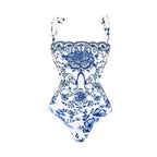 2tlg. bedruckter Badeanzug Damen Sexy Bademode Neuer Bikini mit langem Rock Damen Biquini Push Up Badeanzug Body Strandkleidung Strandtuch