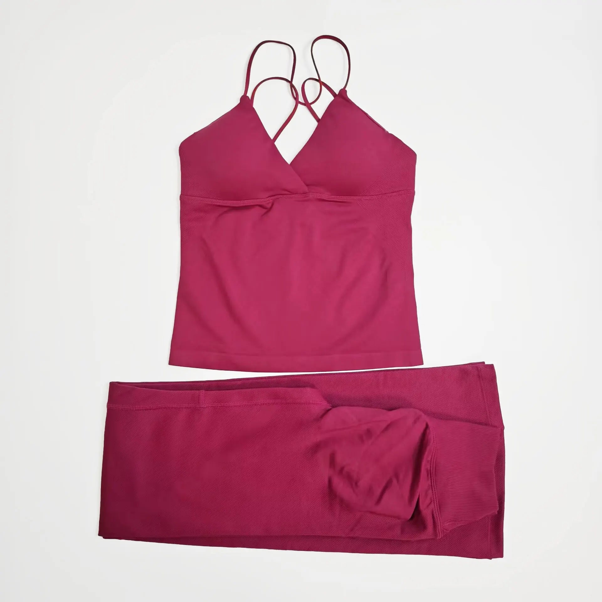 NCLAGEN Damen-Sportbekleidung, Vision-Set, verdrehtes Langarm-Oberteil vorne + Schlaghose, 2-teiliger Fitnessanzug, Trainings-Lauf-Outfit, Fitnessstudio-Kleidung