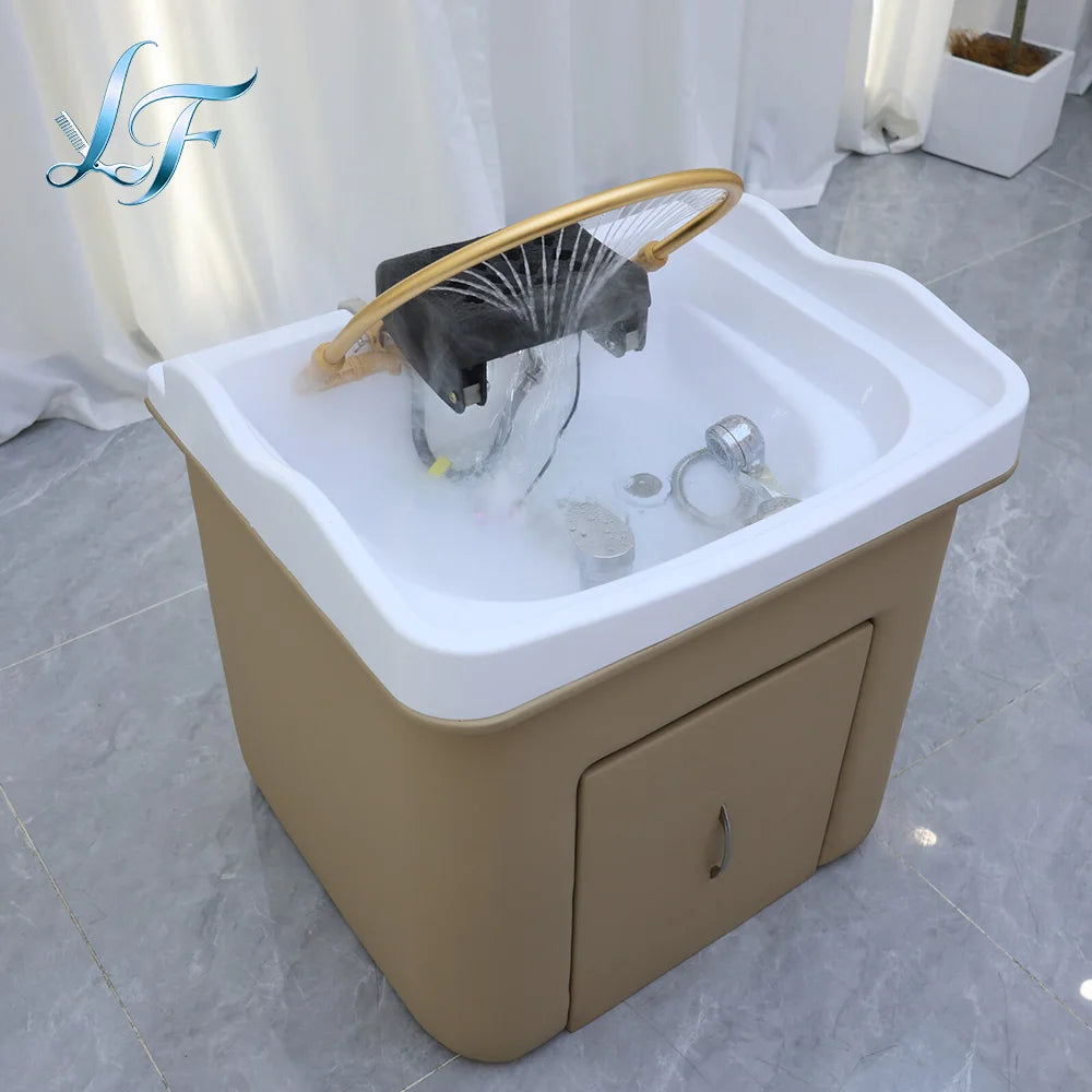 Haarwaschbecken Wassertank Tragbares Shampoofach Acrylbeckenschüssel Haarpflege- und Stylinggeräte für Schönheitssalon