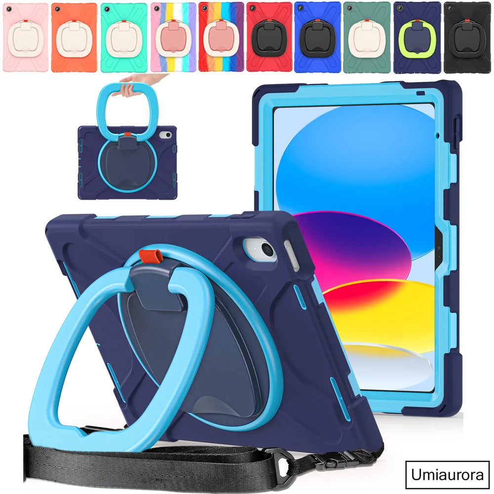 Für iPad 7., 8., 9., 10.2, 10. Generation Air 2 3 4 5 10.9 Mini 6 9.7 Pro 11 12.9 2022 Hülle Rotation Griffständer Kinder Stoßfeste Abdeckung
