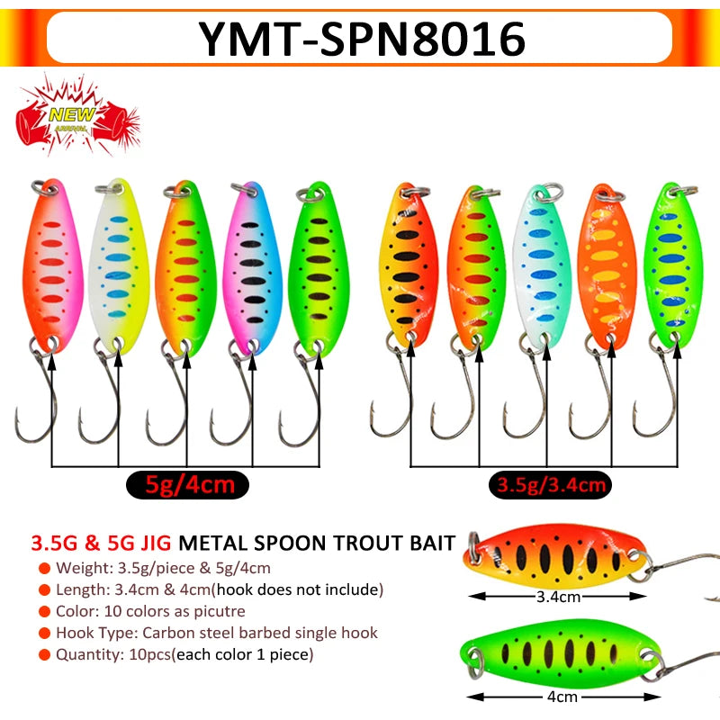 7/9/10 Stück Forellenköder 2,5g/2,6g/3g/3,2g/3,5g/5g Metalllöffel Angelköder Wobbler Casting Jigging Angelzubehör Pesca Döbel