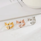 Personalisierter Doppel-Vorname-Ring für Damen und Herren, personalisiertes Paar-Familien-Geschenk, goldfarbener Edelstahl-Metallschmuck