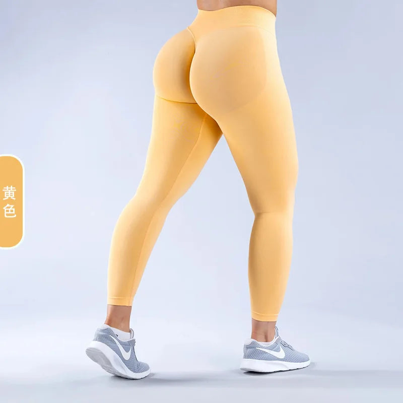 Damen High Waist Nahtlose Yoga Leggings Bauchkontrolle Po-Lifting Workout Hose Weiche Athletic Leggings für Fitnessstudio Fitness Laufen