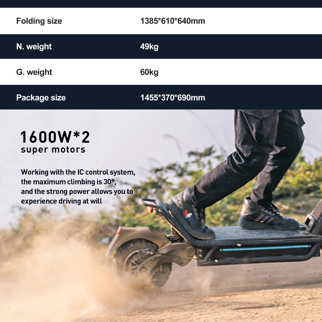 JOYOR E6-S Erwachsenen-Elektroroller 3200W Motor 60V31.5AH Akku Offroad-EScooter NFC-Entsperrung Hydraulische Bremse Klappbarer E-Scooter