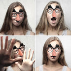 Scherzbrille Lustige Brille mit großer Nase, Augenbrauen / Schnurrbart für Halloween-Geburtstagsfeiern, lustige Foto-Requisiten