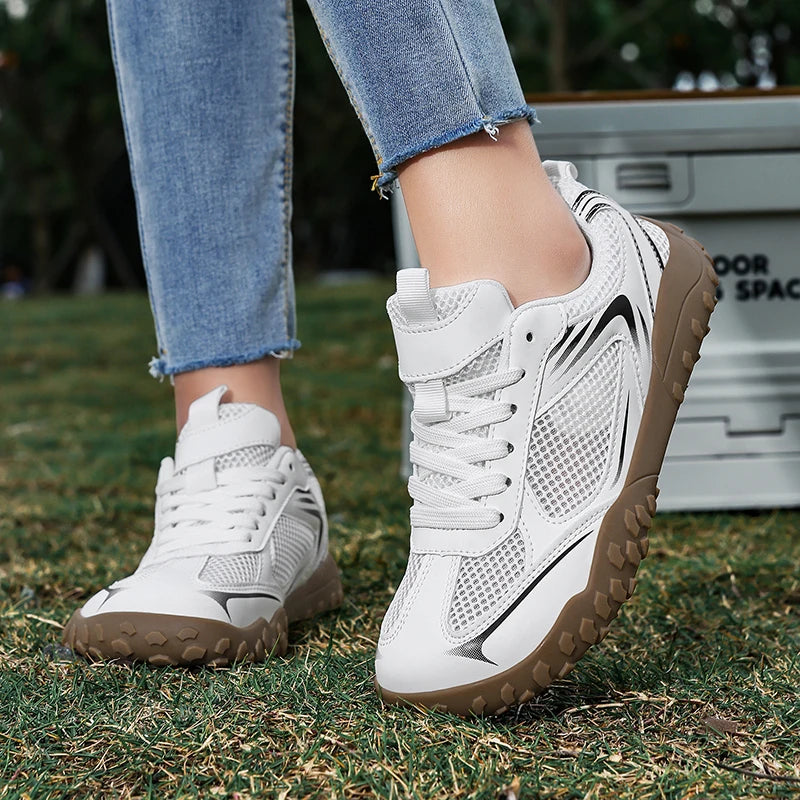 Unisex Wide Width Hiking Shoes Breathable Mesh Outdoor Trekking Sneakers Anti Slip Rubber Sole Walking Trainers Summer Autumn