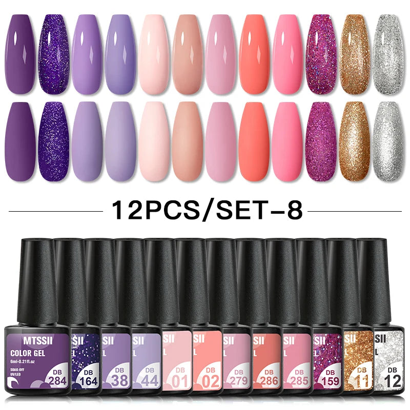 10/12PCS/SET Katze Magnetisches Gel Nagellack Set 9D Reflektierendes Glitzer Gel Halbpermanentes UV Gel Soak Off Funkelndes Nagelkunst Kits
