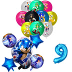 Sonic Geburtstagsparty Dekoration Spiel Igel Ballons Actionfigur Party Pappteller Handtuch Becher Tischdecke Spielzeug Kindergeschenke