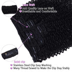 Lockige Clip In Echthaar Extensions Kinky Curly Clip Ins Ganzer Kopf für Schwarze Frauen Brasilianisches Remy Echthaar Naturfarbe 8 Stück