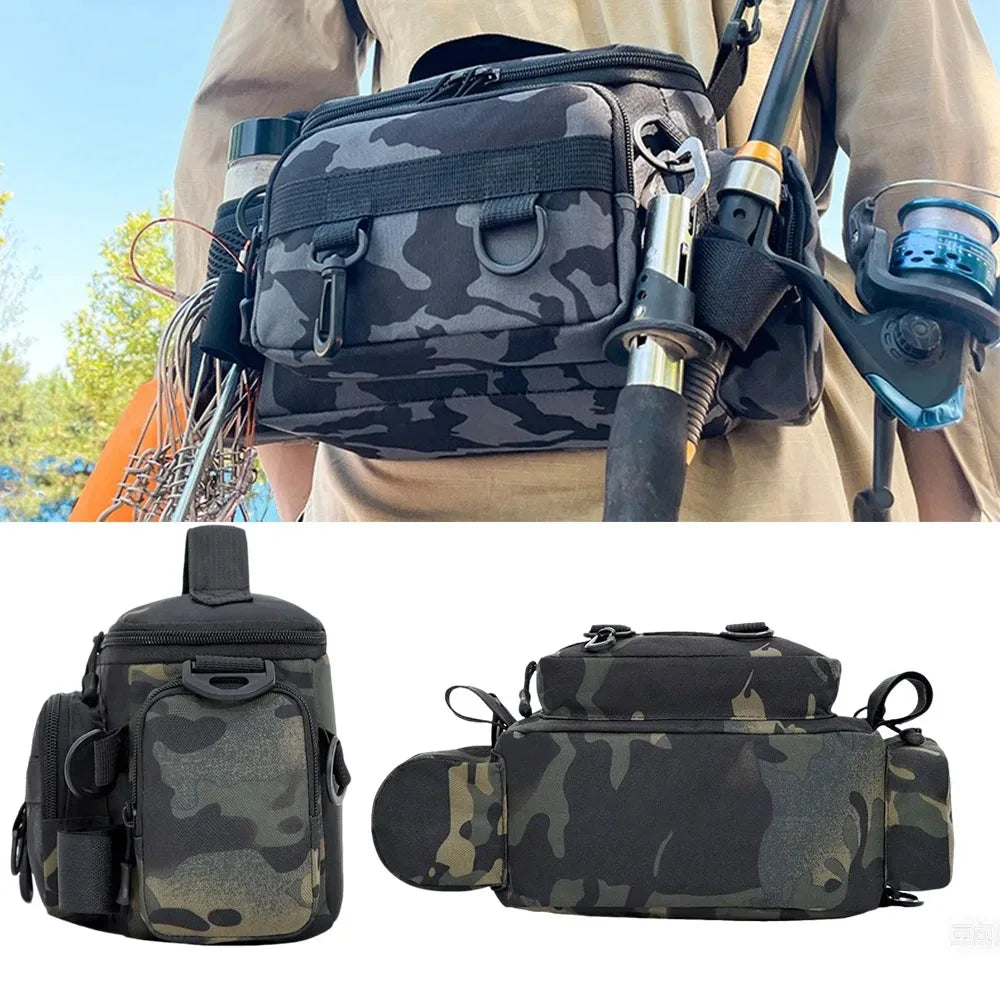 Herren-Taschen, Angelrucksack, Werkzeugrucksack, Umhängetasche, Warenrucksäcke, Meerzubehör, Outdoor-Rucksack, Camouflage-Unterhaltungssport