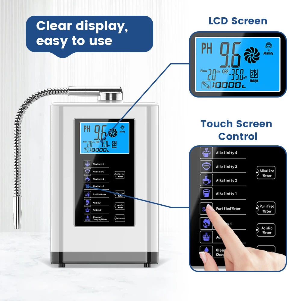 Alkalische Wassermaschine Ionisator PH Wassergerät Alkalischer Wasserspender 5 Platten Platinbeschichtung Alkalischer Wasserionisator