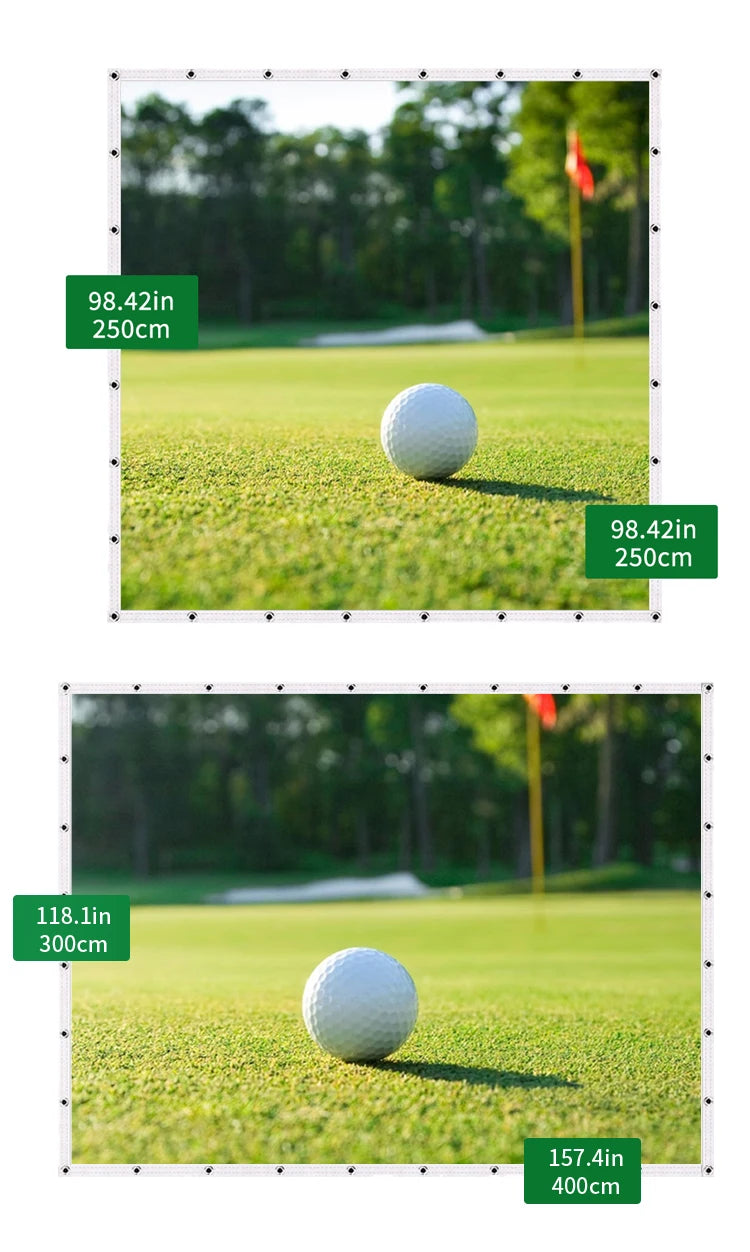 Caiton Golf Impact Screen – Geräuschlos, HD, Reißfest, Schwungtraining für Innen- und Außenbereich, Einfacher Aufbau, Schlagschutz, Verschiedene Größen