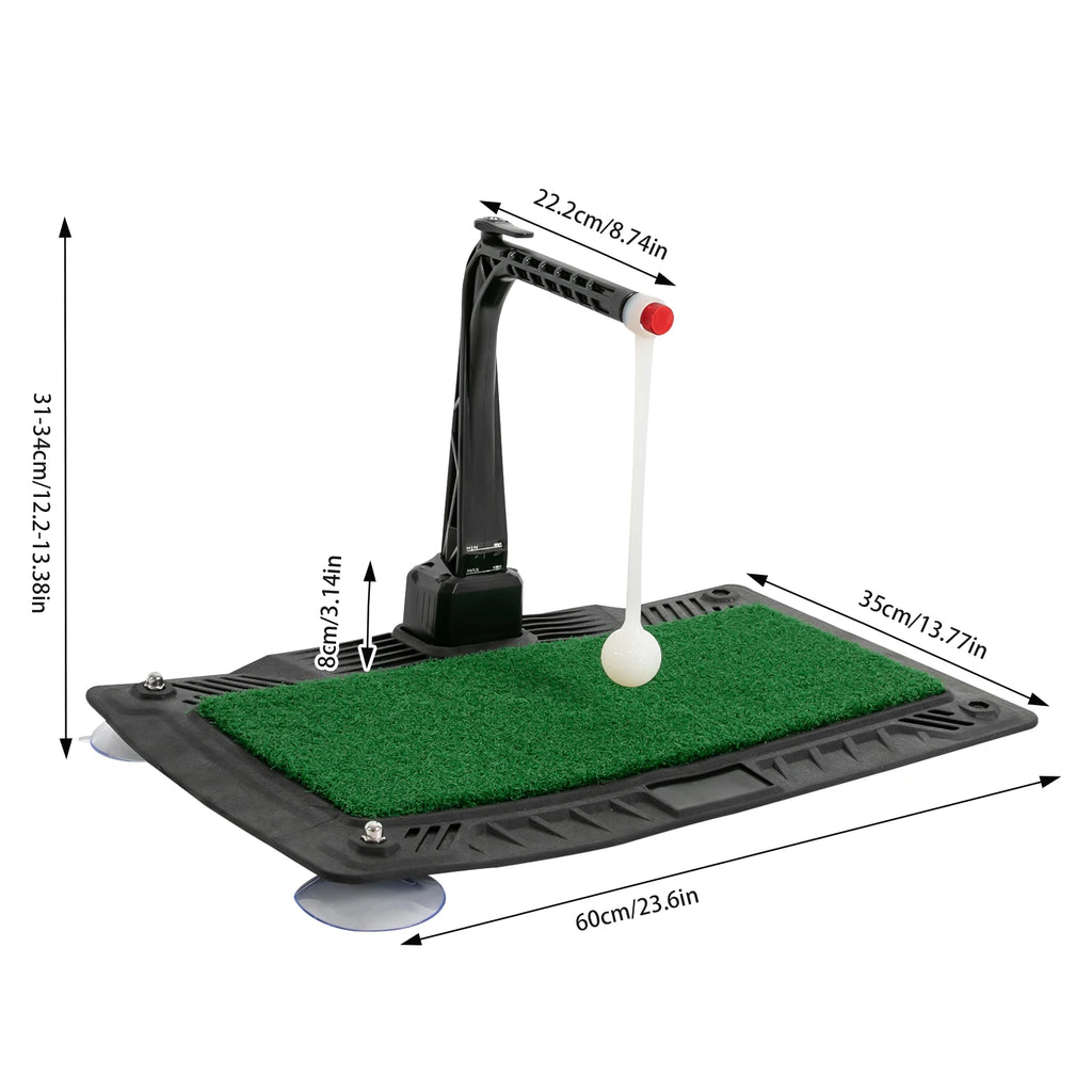 Golfschwungtrainer - Golftrainingsgerät mit verstellbarer Höhe - Golfschwung-Übungsmatte Trainingshilfe für drinnen und draußen