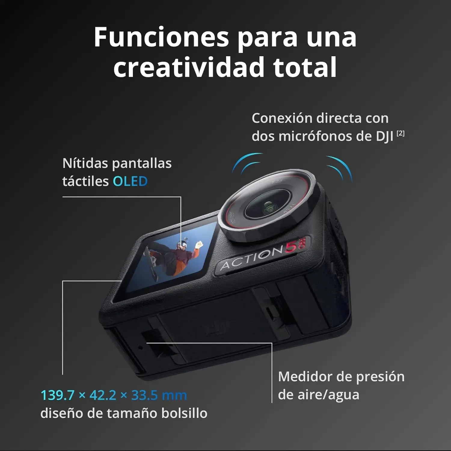 DJI Osmo Action 5 Pro Standard Combo Nächste Generation 1/1.3″ Sensor Klare OLED-Touchscreens 32X Super Zeitlupe