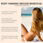 Ouhoe 100ml Sunless Self Tanning Mousse QuickDry Bronze Bronzer Natural Looking Tan for Face and Body Waterproof Outdoor Formula