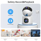 Lenovo 8MP HD IP Kamera Dual-Objektiv Babyphone 5X Zoom Farb-Nachtsicht Menschliche automatische Verfolgung Video Smart Home Kamera