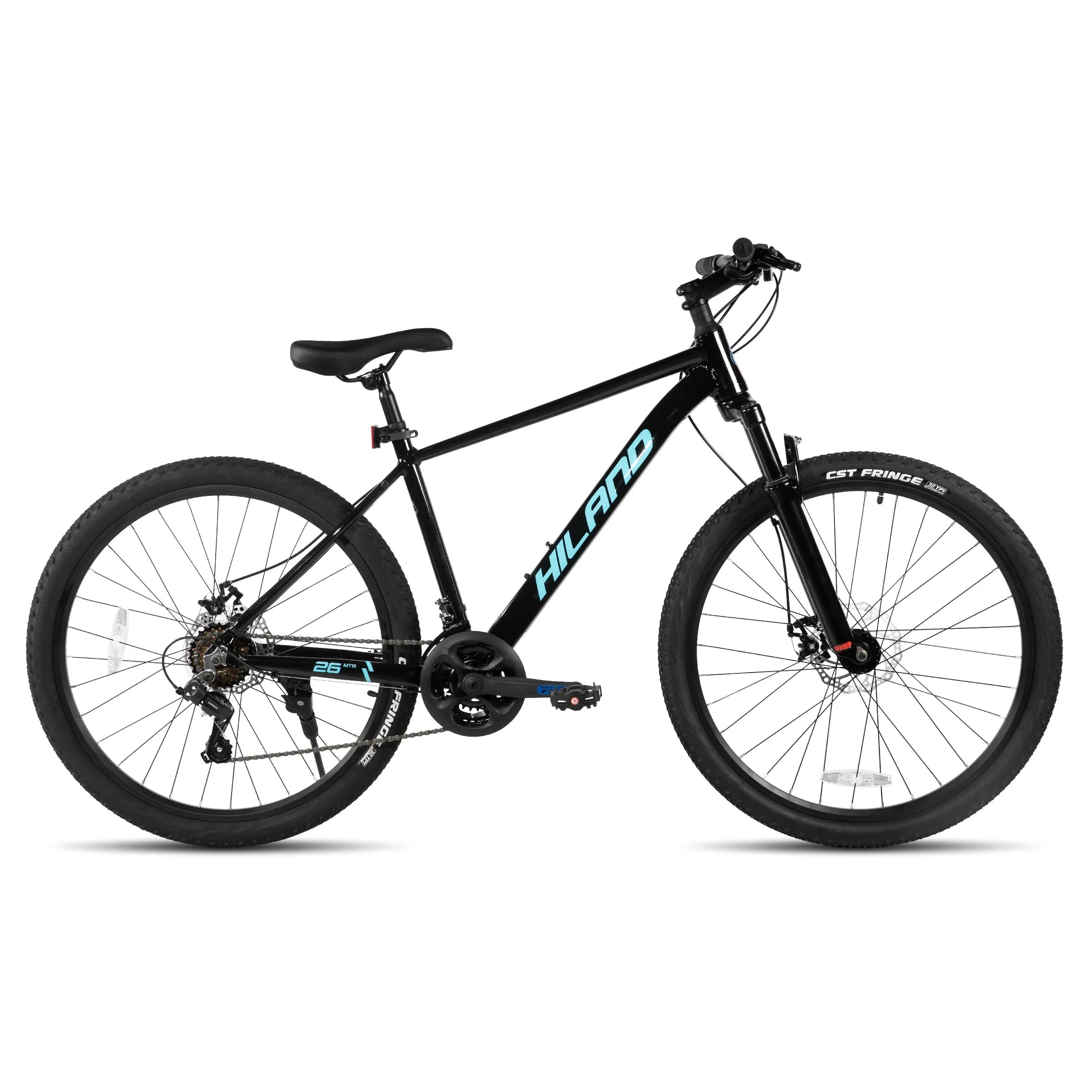 HILAND 26 Zoll Mountainbike aus Aluminiumlegierung für Damen und Herren, 21-Gang-Fahrrad mit mechanischen Scheibenbremsen, Federgabel