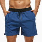 Escatch 2026 Sommer Herren-Badebekleidung Einfarbig Multicolor Polyester-Netzfutter Seitliche Reißverschlusstasche Maillot De Bain Homme Sportshorts
