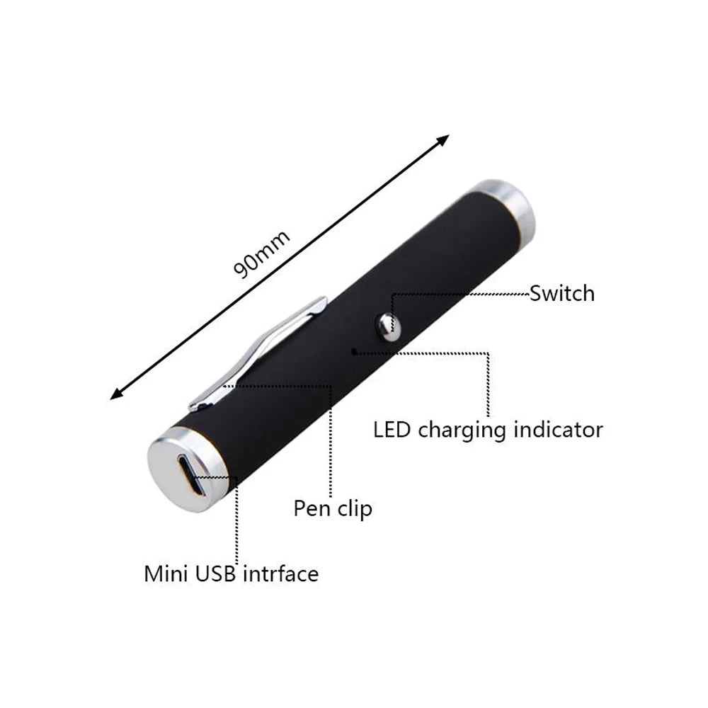Tragbarer USB-Grünlaserpointer 2-in-1 Abnehmbare Lampenfassung Mini-Laserstift Sichtbarer Fokus Rote Kombination für die Jagd