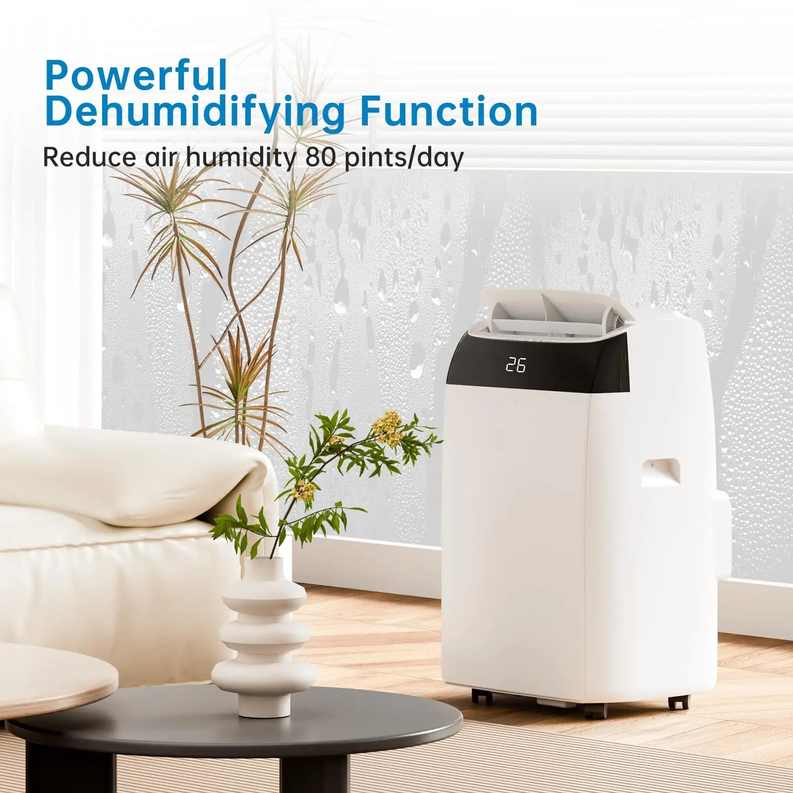 Tragbare Klimaanlage 12000 BTU, 4-in-1 Kühlung, Entfeuchter, Ventilator & Automatischer Luftstrom, Keine Außeneinheit, Leiser Betrieb, Für Zuhause